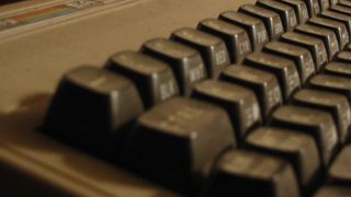 A side photo of a Commodore 64 keyboard