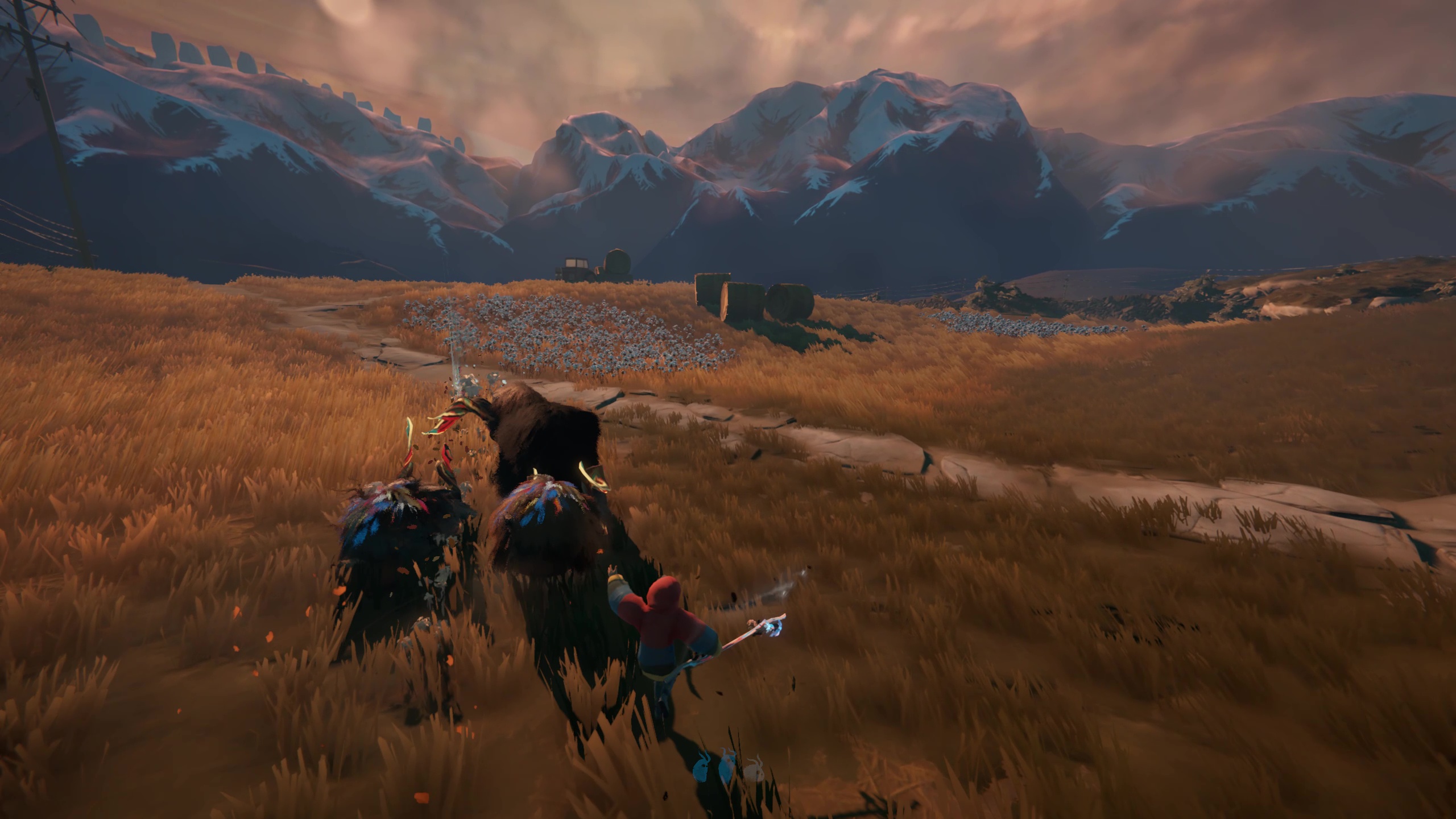 Guiding the herd through a field in Herdling