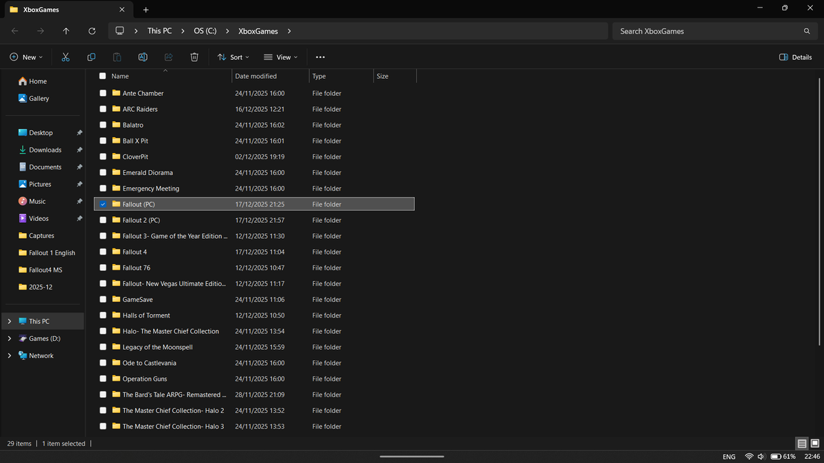 How to navigate to the correct folder to change Fallout settings