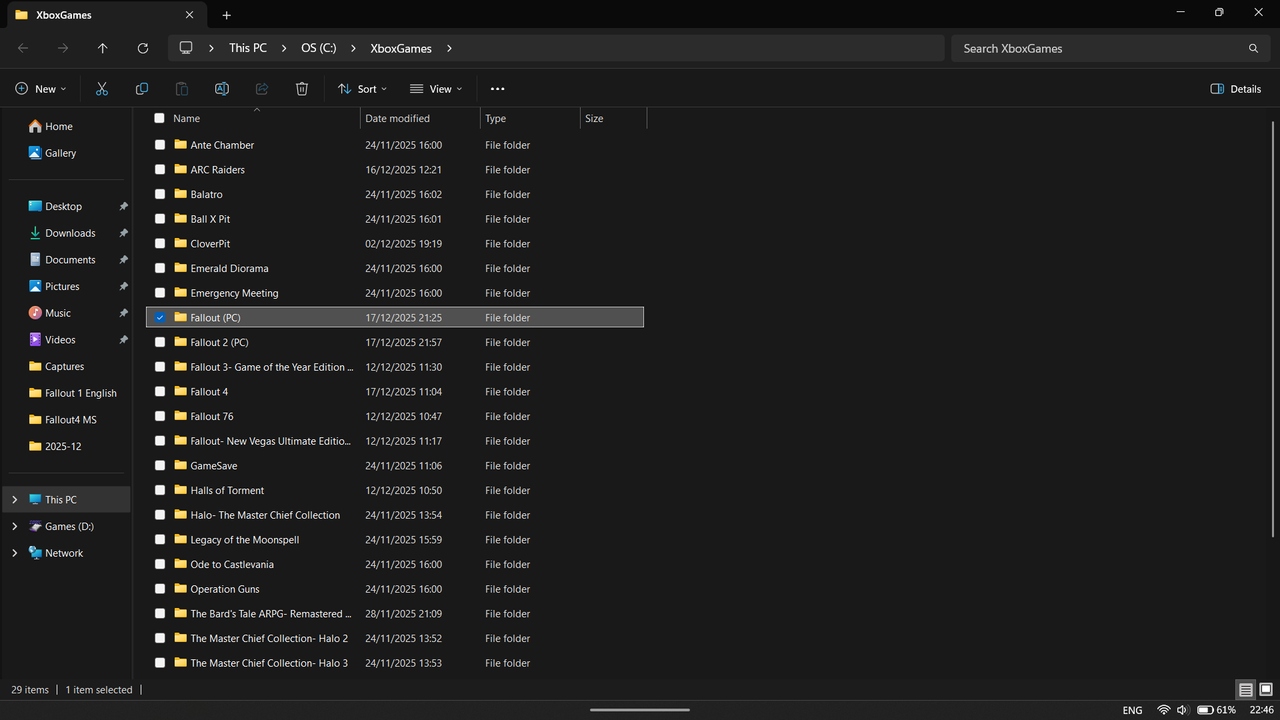 How to navigate to the correct folder to change Fallout settings