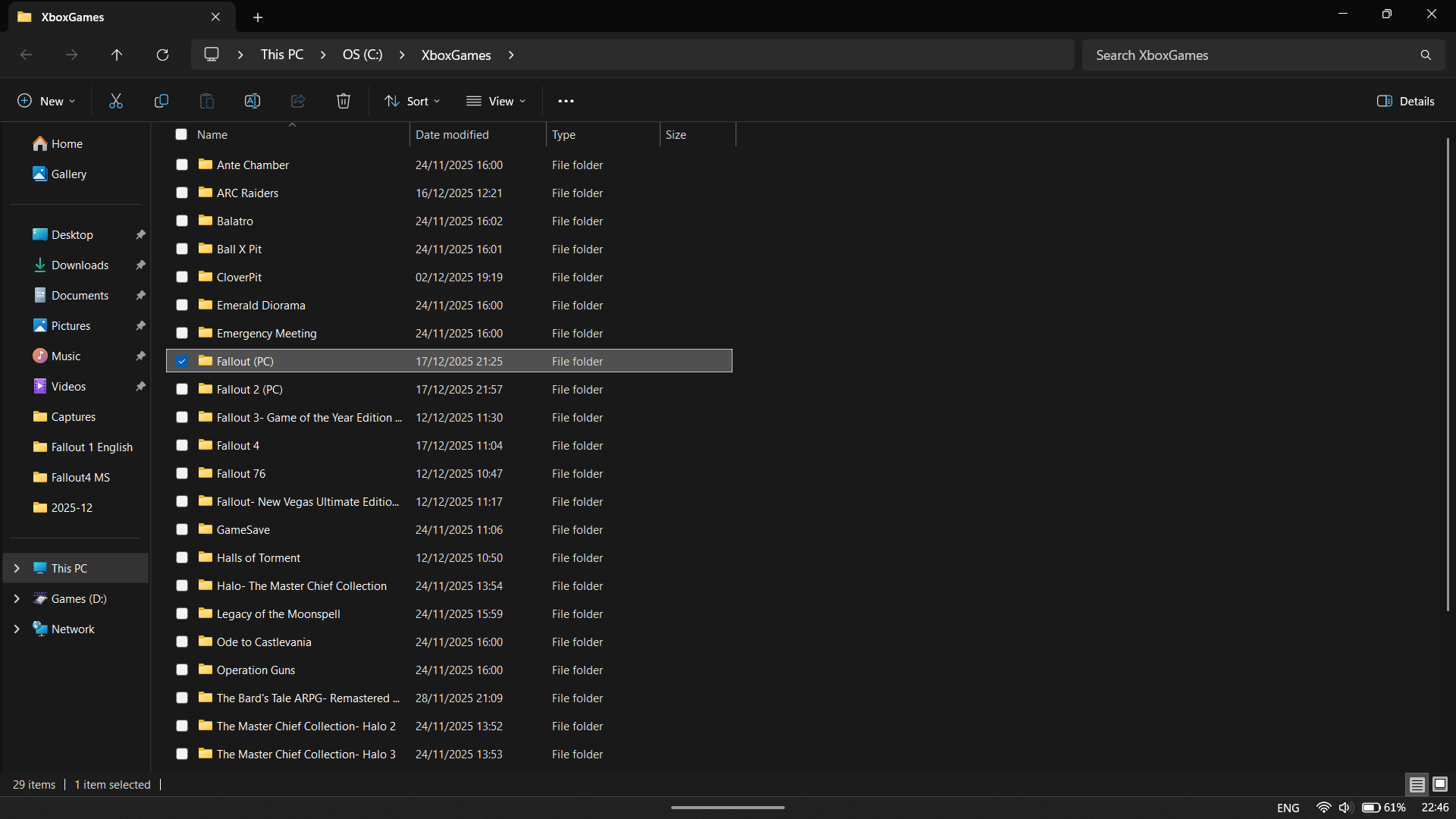How to navigate to the correct folder to change Fallout settings