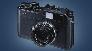 The Epson RD-1 camera on a blue background