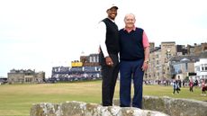 Tiger Woods and Jack Nicklaus at St Andrews GettyImages-1408093235