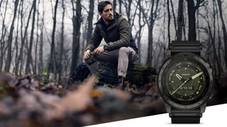 Man wearing Garmin Tactix 7 OLED Edition watch