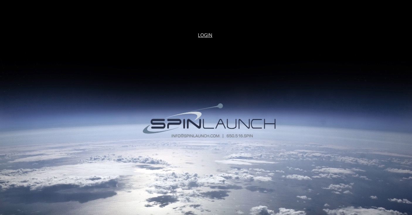 Screenshot of SpinLaunch&#039;s password-protected website