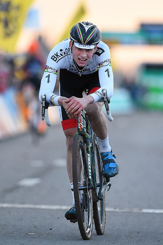 Van der Poel worked hard to finish second.