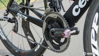 As a title sponsor, SRAM equipment covers the team bikes. A SRAM-owned brand, Quarq provides the data