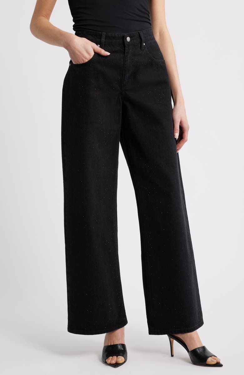 Libra Embellished Wide Leg Jeans