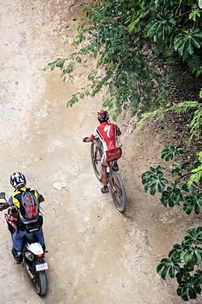 A Specialized rider from above