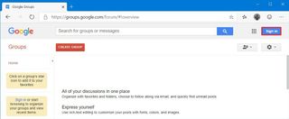 Google Groups sign in