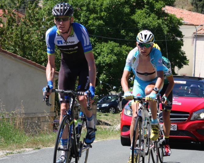 Zack Dempster (NetApp) and Janez Brakovic (Astana) leading the breakaway, which also contained Amets Txurruka (Caja Rural) and Anthony Ravard (Ag2r)