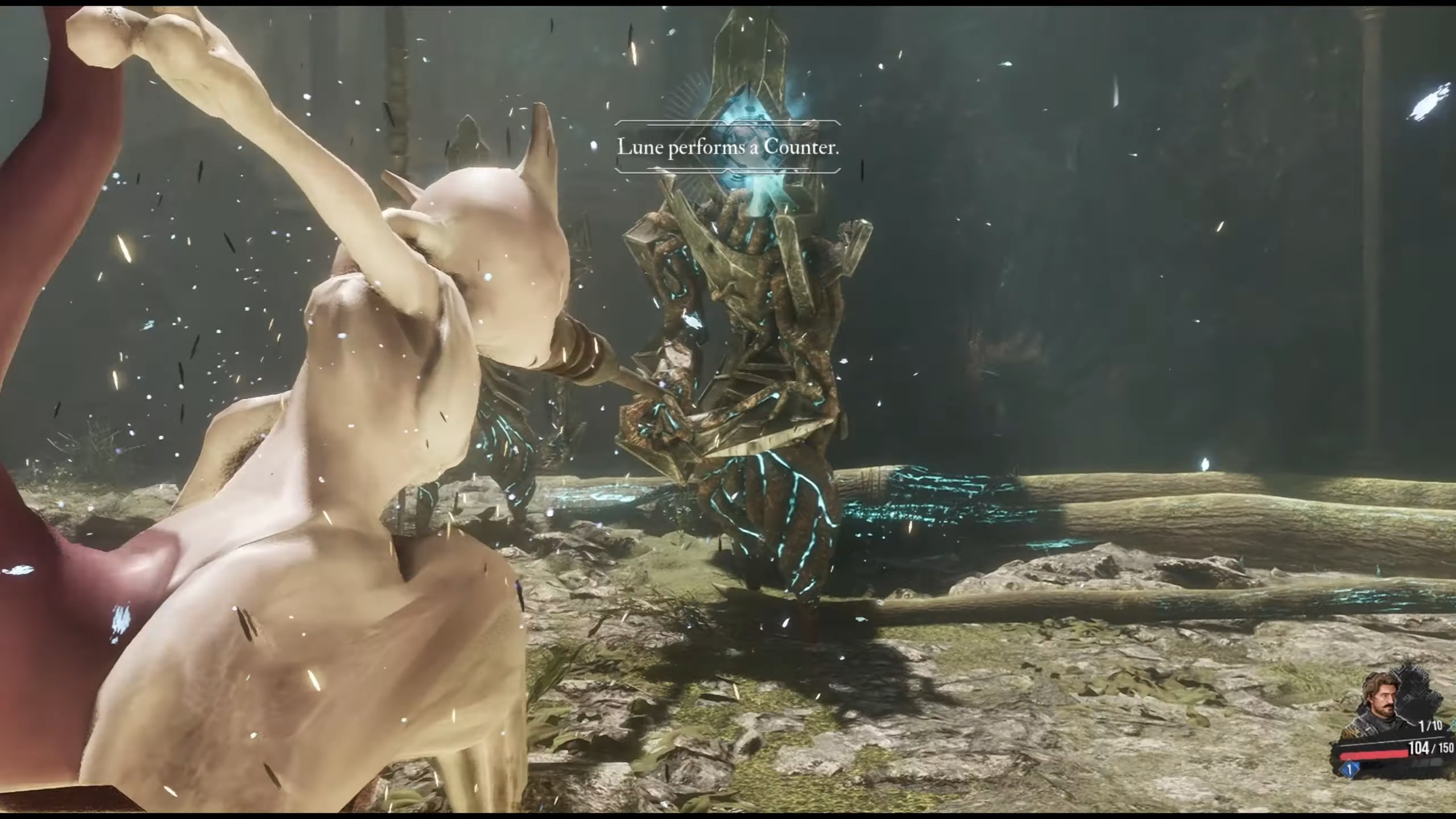 In-game screenshot of Mewtwo in Clair Obscur: Expedition 33