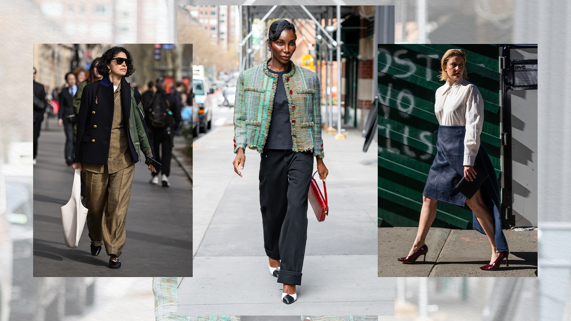 Three workwear images.