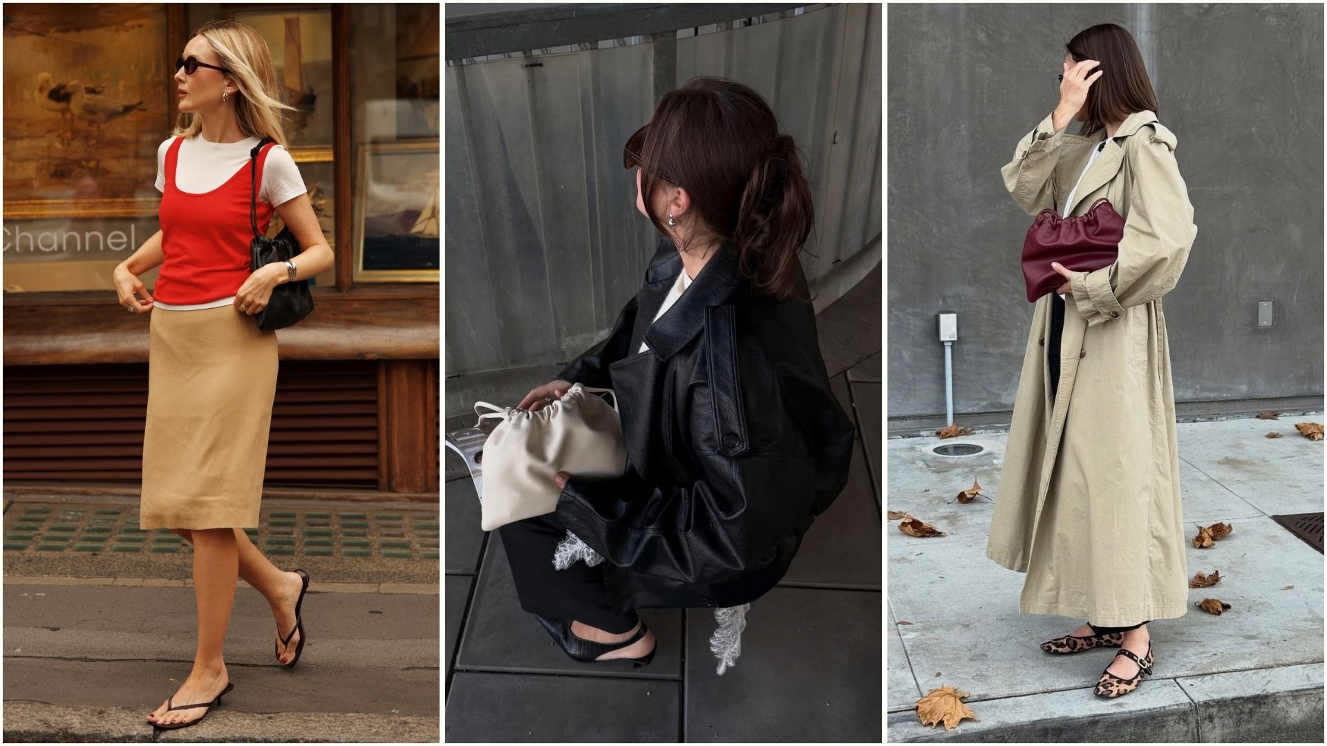 Three women carry The Horse Fin Drawstring Bag