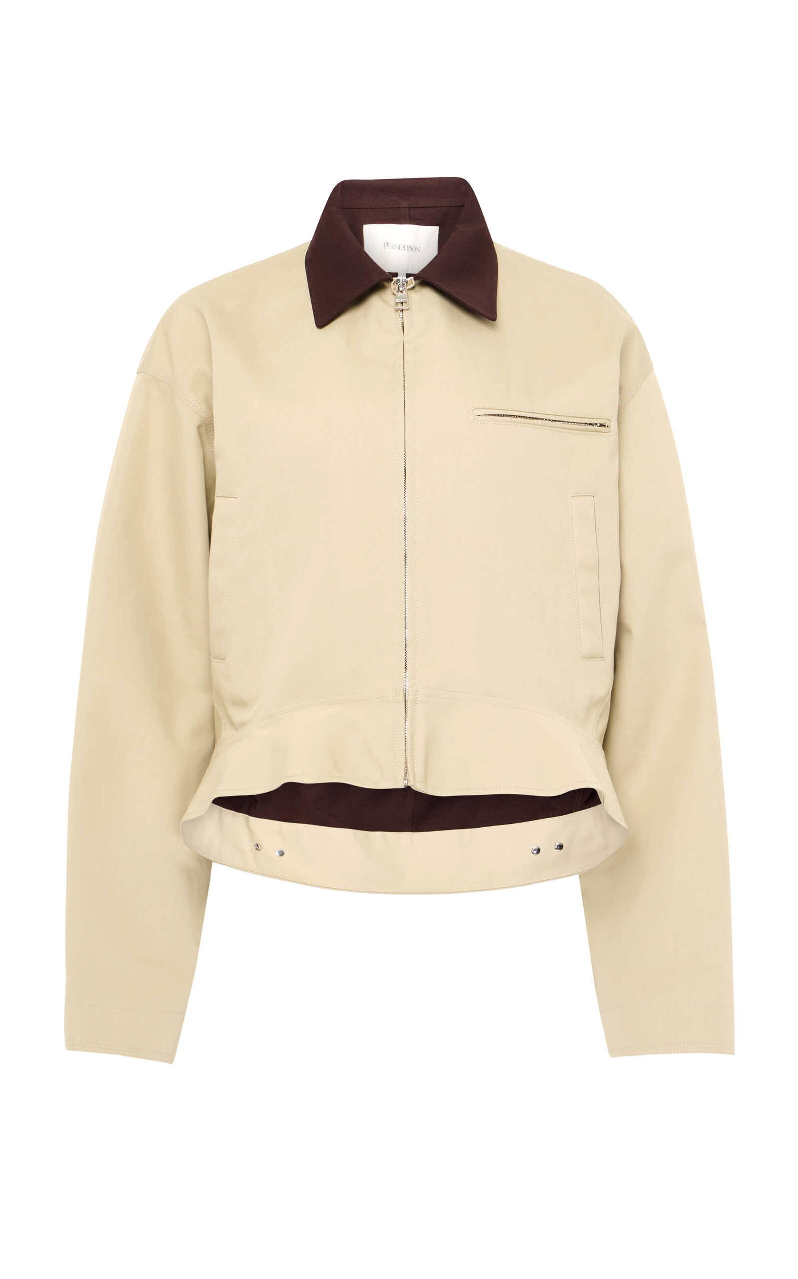 Curved cotton work clothes jacket