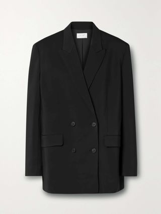 Essentials Tristana Double-Breasted Twill Blazer