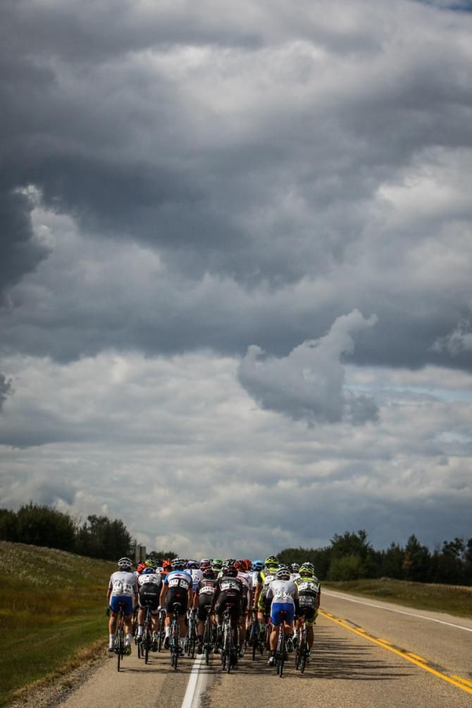 Dark skies threatened the race today but no rain came