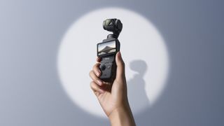 DJI Pocket 3 in camera under a spotlight