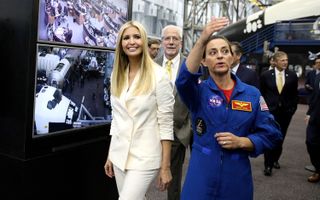 Ivanka Trump views NASA's Johnson Space Center in Houston with astronaut Nicole Mann.