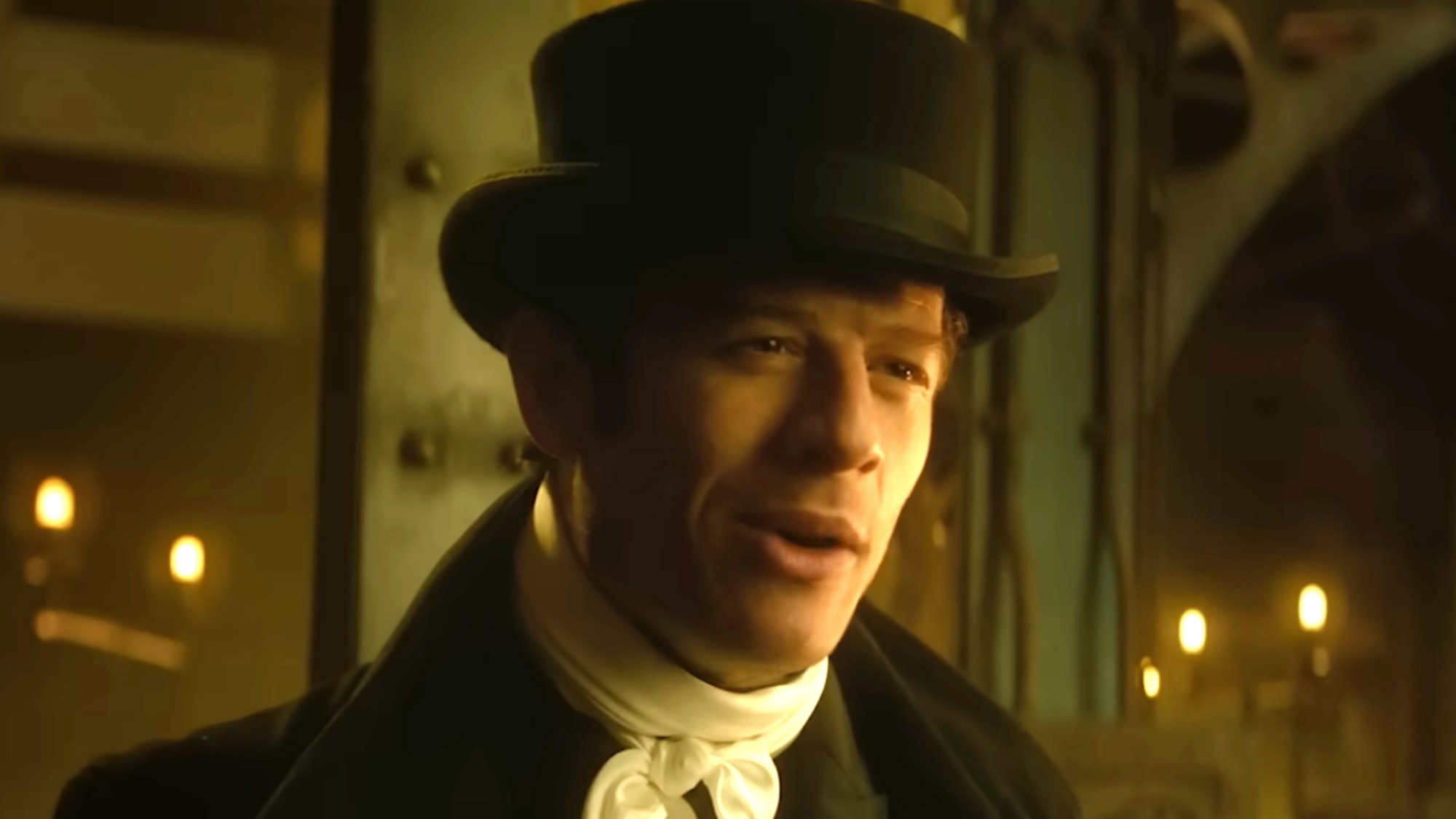 James Norton wearing a top hat and neckerchief in House of Guinness on Netflix