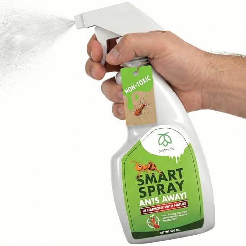 Pestmatic Smart Spray Ants Away, Indoor &amp;amp; Outdoor Anti-Ant Spray, Alternative for Ant Killer, Ant Repellent &amp;amp; Ant Poison, Green Non-Toxic Solution Against Ants, Safe Ant Stop 500 Ml