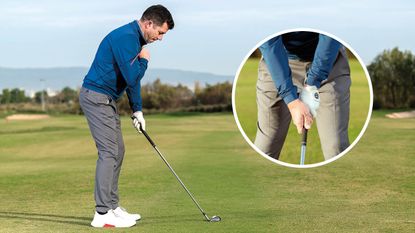 Golf Monthly Top 50 Coach Dan Grieve demonstrating the correct stance and grip in the golf swing set-up