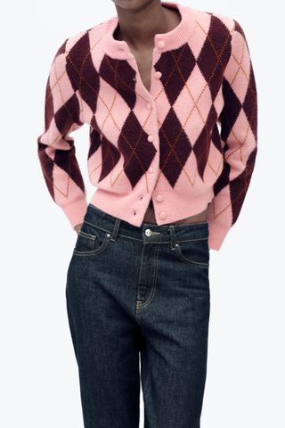 Argyle Jacquard Cardigan