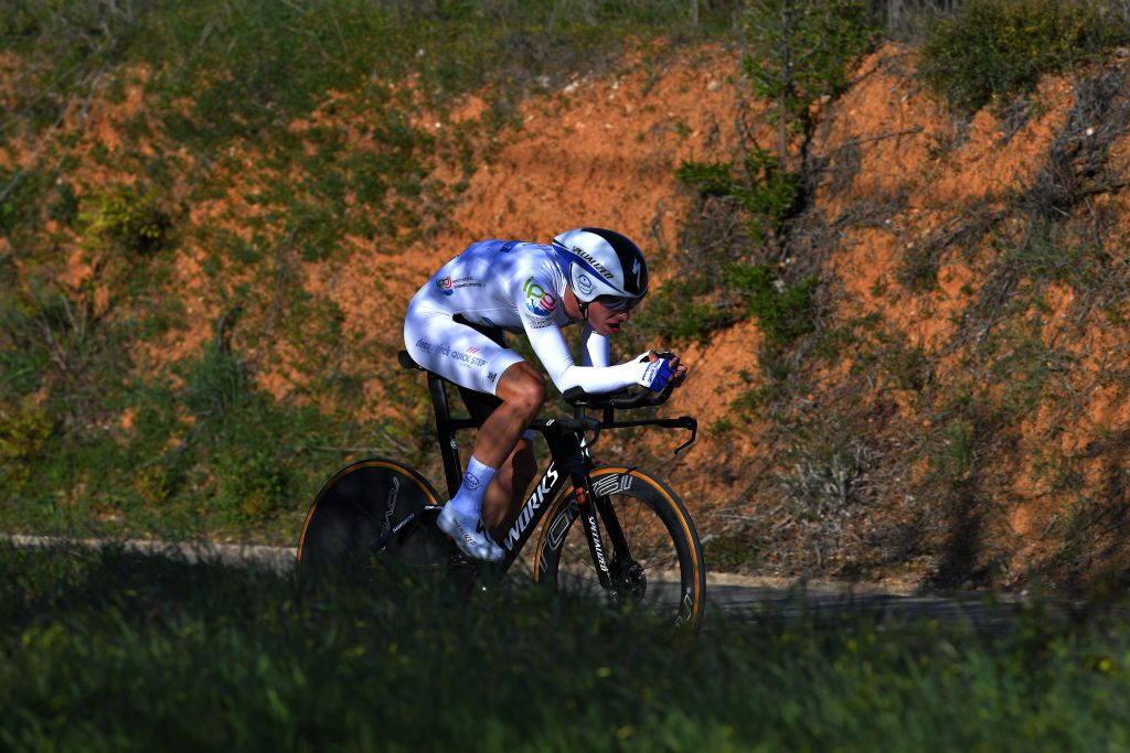 LAGOA PORTUGAL FEBRUARY 23 Joo Almeida of Portugal and Team Deceuninck Quick Step White Best Young Rider during the 46th Volta ao Algarve 2020 Stage 5 a 203km Individual Time Trial stage from Lagoa to Lagoa ITT VAlgarve2020 on February 23 2020 in Lagoa Portugal Photo by Tim de WaeleGetty Images