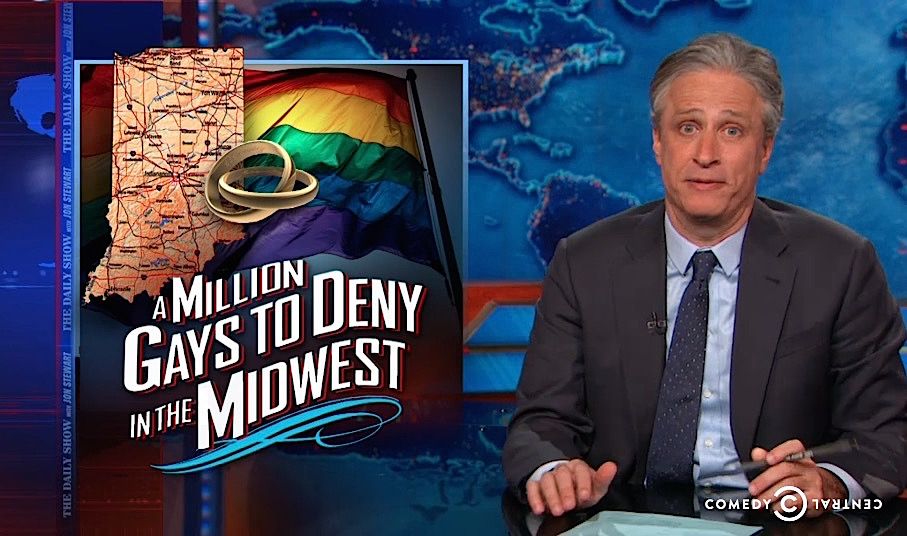 Jon Stewart tackles Indiana&amp;#039;s &amp;quot;religious freedom&amp;quot; law