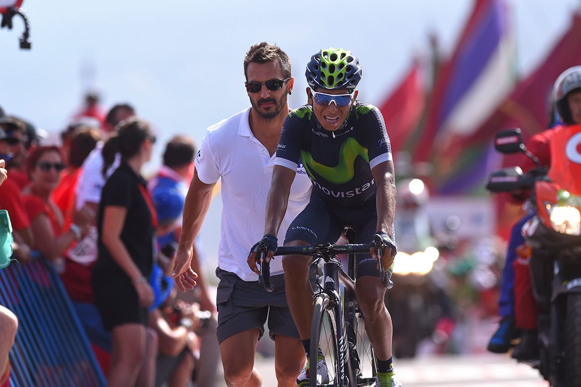Nairo Quintana (Movistar) rode into the Vuelta lead on stage 8