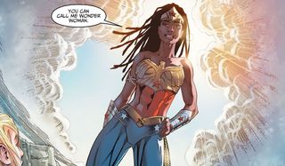 Nubia in Wonder Woman costume in the comic books