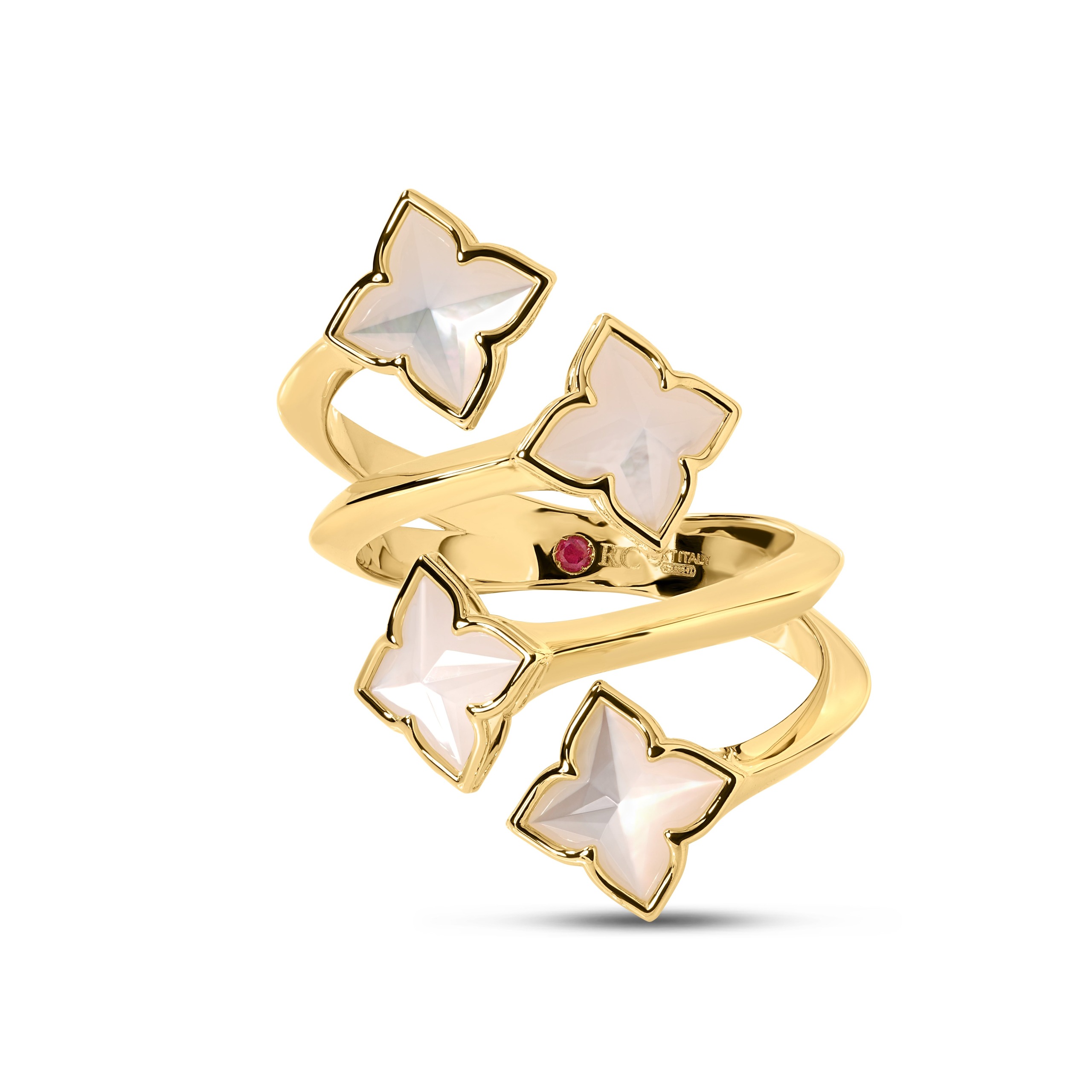 Carnival Four Row Flower Ring | Mother of Pearl