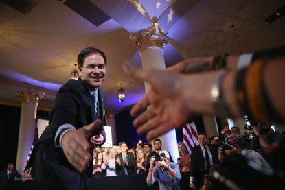 Rubio does some outreach after launching his presidential campaign.