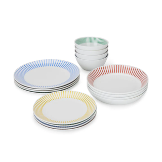 striped porcelain dinnerware set