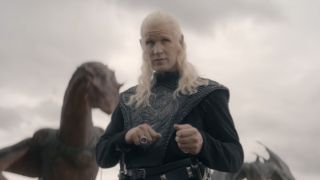 Daemon with dragons behind him in HOTD's Season 3 trailer. 
