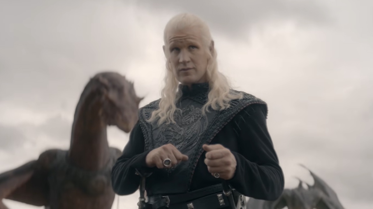 Daemon with dragons behind him in HOTD's Season 3 trailer. 