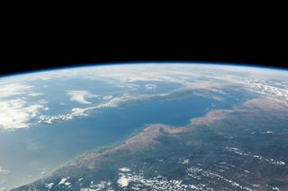The Gulf of California in Mexico is visible from the International Space Station, where space tourist Guy Laliberte looked down and shot this photo.