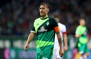 Max Kruse of Bremen reacts during the Bundesliga match between SV Werder Bremen and FC Augsburg at Weserstadion on February 10, 2019 in Bremen, Germany.