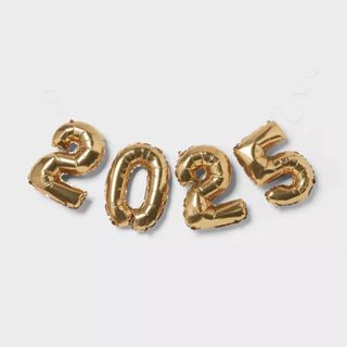 New Years Eve 2025 Foil Balloon Banner Gold