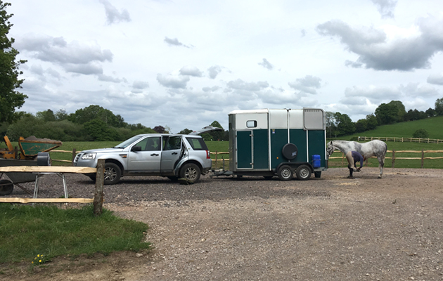 The parking area for cross-country schooling at Slades Farm