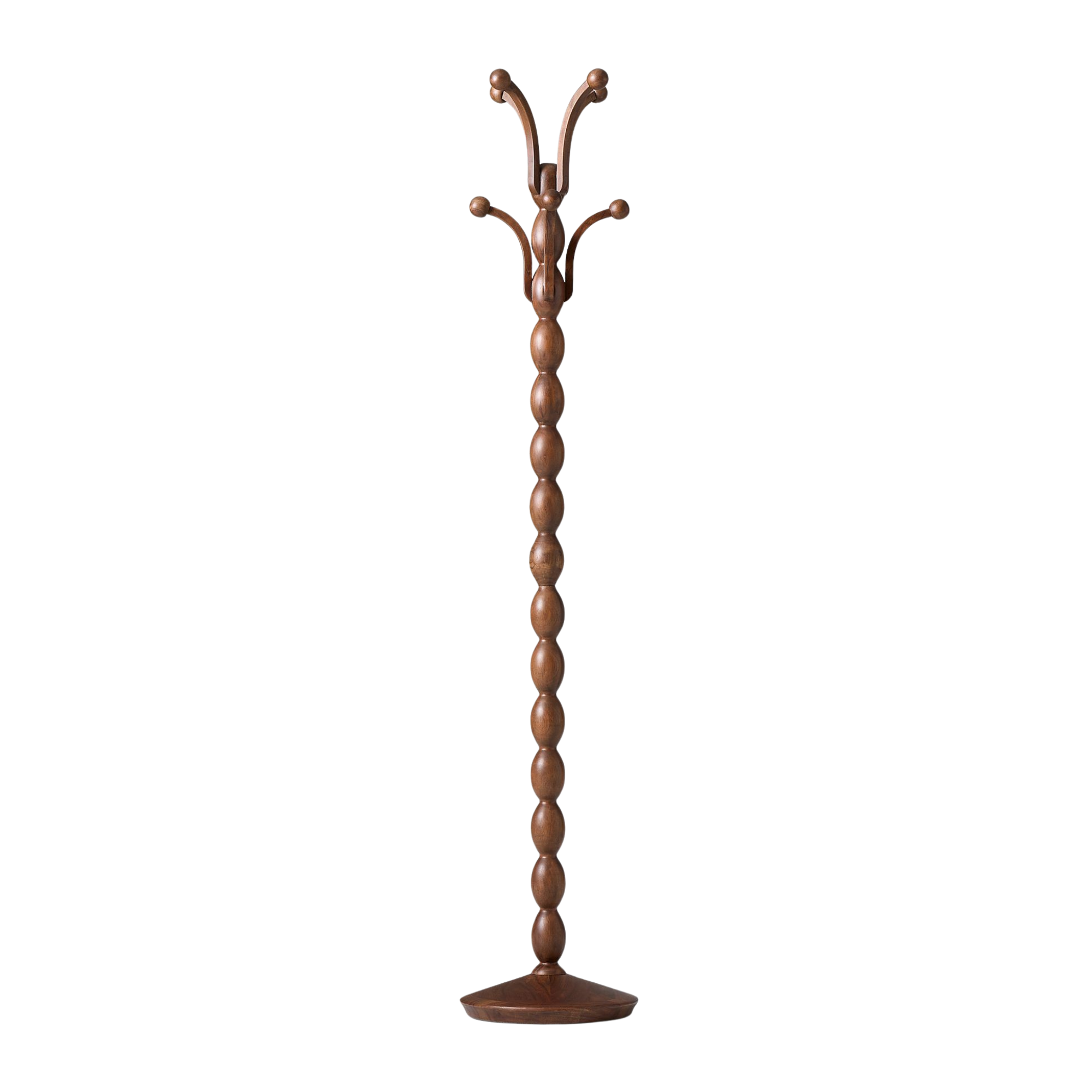 a decorative wooden coat stand
