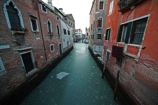 venice canal frozen