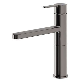 GoodHome Phoran Black Titanium effect Kitchen Top lever Tap