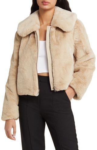 Zip Front Faux Fur Jacket