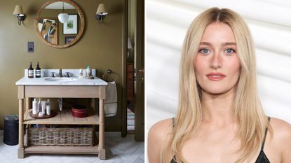 Wooden sink vanity and Sarah Pidgeon
