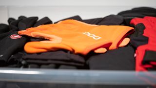a box of winter cycling gloves