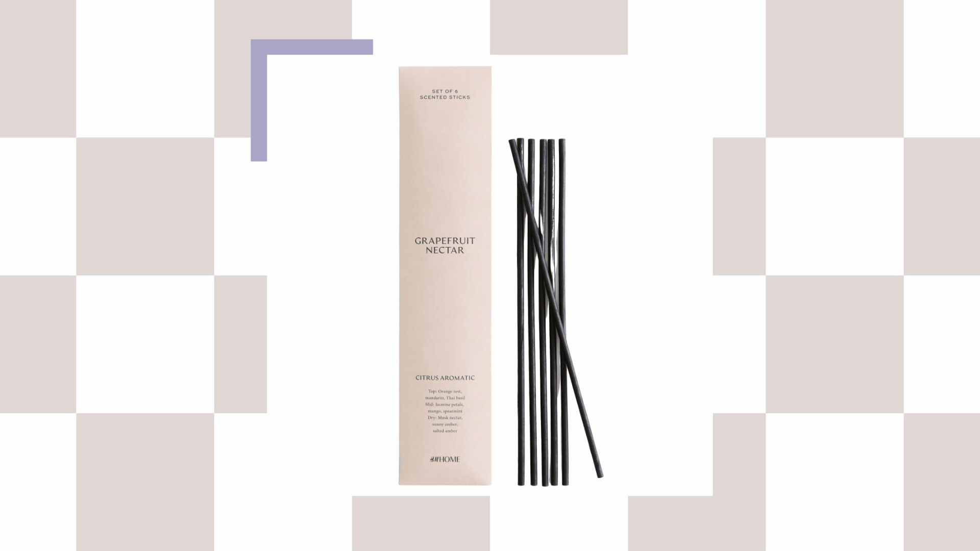 A Gif of scented reeds on a checkered background