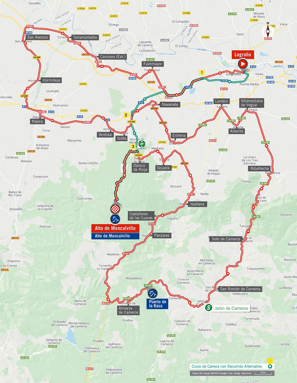 Stage 8 map 2020 Vuelta a Espana