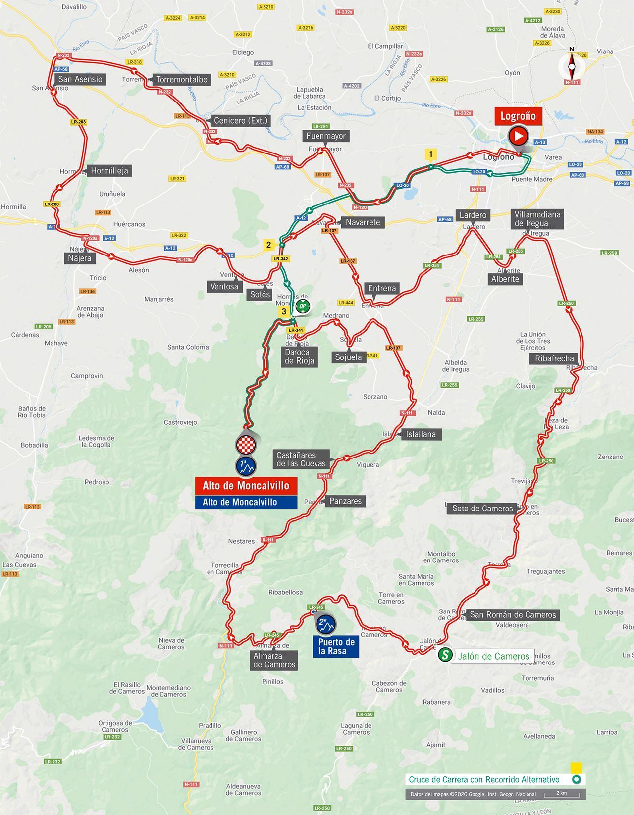 Stage 8 map 2020 Vuelta a Espana