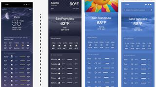 A screenshot of AI-generated UI created by a Figma AI tool compared with Apple weather app UI